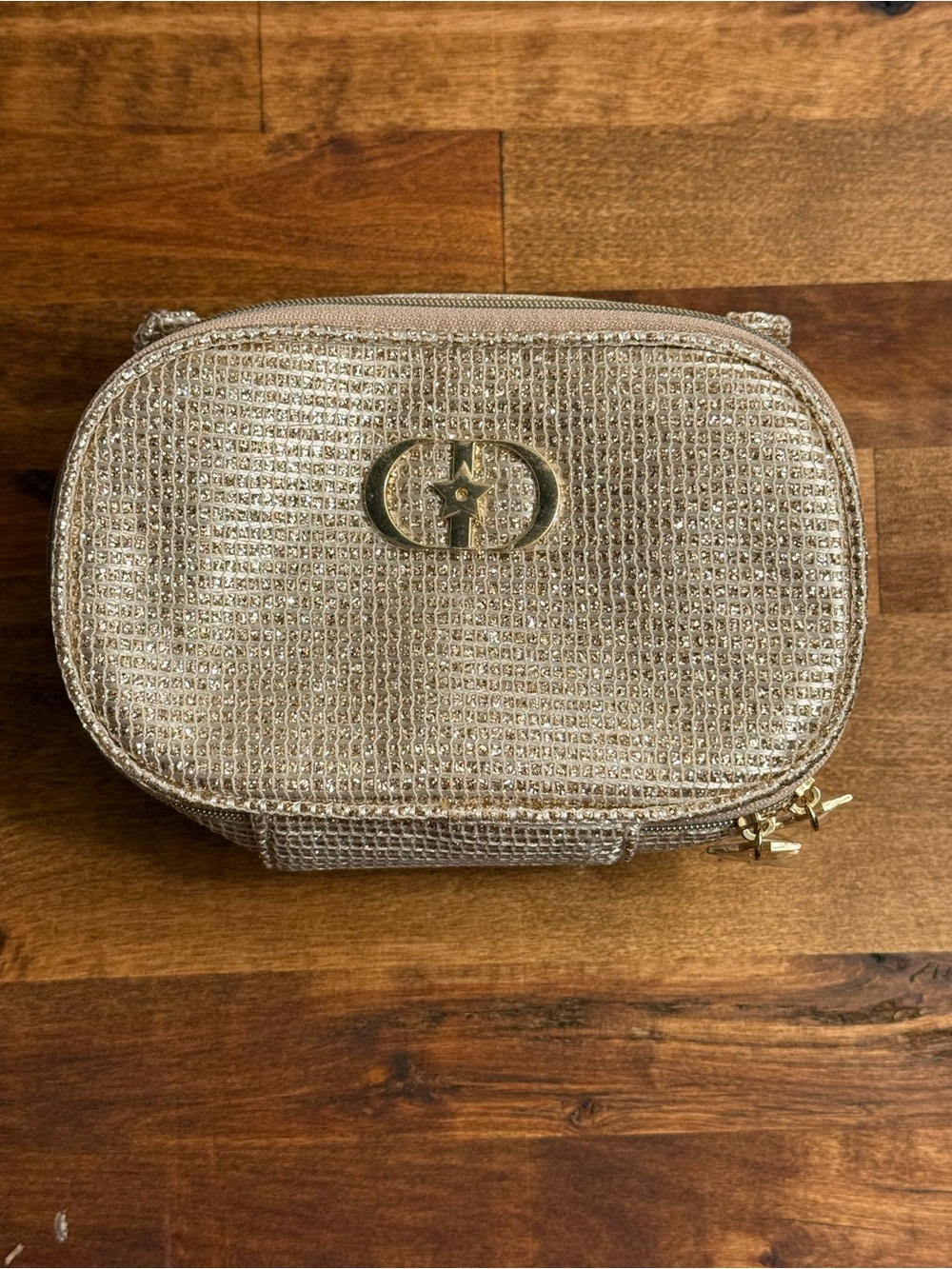 NWOT Dior Gold Cosmetic Bag